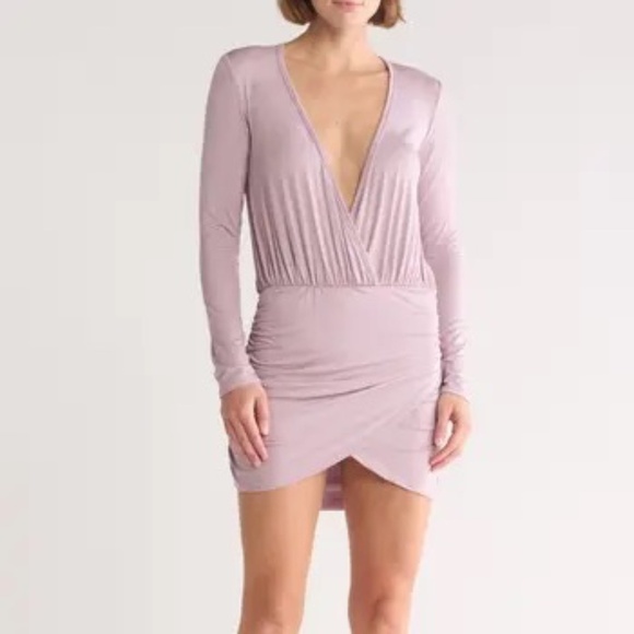 Go Couture Ruched Long Sleeve Women's Dress Medium - Picture 1 of 9